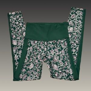 Athleta Affirmation 7/8 Tight Leggings W/ Mesh Sides - Dragonfly Green Sz XXS